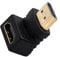 Zarivy Adaptador HDMI 90° Macho a Hembra, Color Negro, Permite Conexiones de Dispositivos en Espacios reducidos y Optimiza la gestión del cableado.