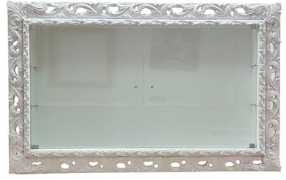 Klassische Hängevitrine Wand ausgestattet mit Glastüren im Barockstil Lochrahmen Flaschenhalter nach Maß VTGGB 60 x 120 cm