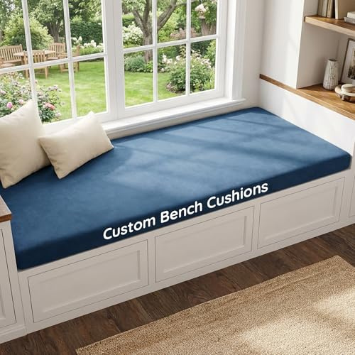 Vicatiful Custom Bench Cushion for Indoor/Outdoor Furniture, Waterproof Fade-Resistant Outdoor Cushion, High-Density Window Seat Cushion for Patio Bench, Entryway, Sofa