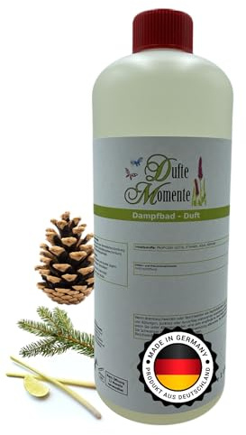 Dufte Momente Dampfbad Duftkonzentrat Himalaya 1 Liter – erdend-frischer Wellnessduft mit Edeltanne, Lemongras & Zedernholz – für Dampfbäder, Verdampferanlagen & Dampfduschen – vegan, Made in Germany