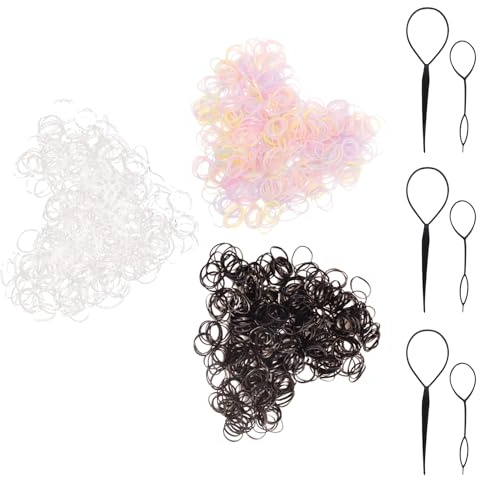ZEMINRI 3000 Piezas Mini Gomas de Pelo con 6 Hair Tejido Tool Duradero