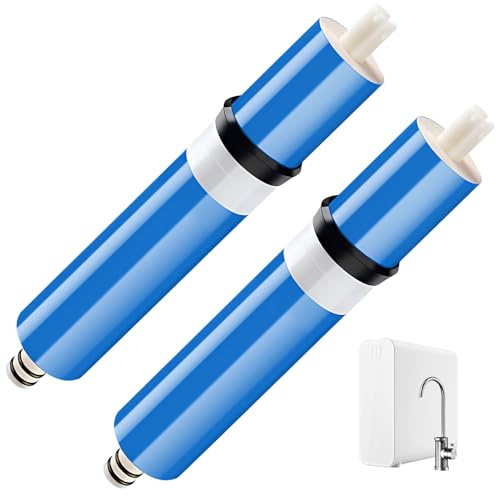 Membrana Osmosis Inversa de 50 Gpd Compatible con Filtros Osmosis Inversa 5 Etapas. Recambio Universal de Membrana para Equipos de Agua Domestica para Tratamiento del TDS