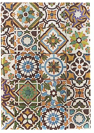 Porto (Portuguese Tiles) Midi Lined Hardback Journal (Elastic Band Closure)