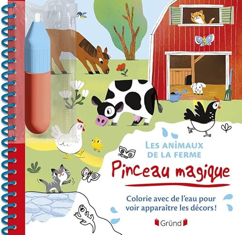 Pinceau magique – Les animaux de la ferme – Livre coloriage magique à l'eau avec un pinceau – À partir de 3 ans