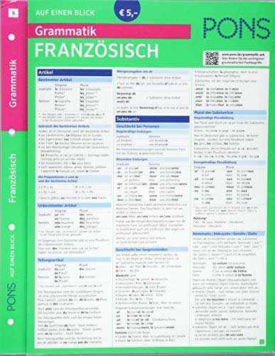 PONS Grammatik auf einen Blick Französisch: Praktiche Klappkarte zum Nachschlagen (PONS auf einen Blick)