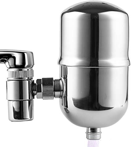 Engdenton Wasserhahn-Wasserfilter, Edelstahl, reduziert Chlor, hoher Wasserfluss, Wasserreiniger mit ultra-adsorptivem Material, Wasserfilter für Wasserhähne, passend für Standard-Wasserhähne