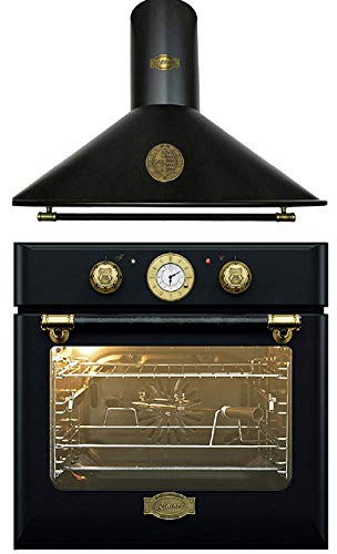 Kaiser EH 6424 Be Retro Einbaubackofen 60 cm+Kaiser A 9423 Be Dunstabzugshaube 90 cm 8 Funktionen/Retro Backofen/Selbstreinigend/Wandhaube/Kaminhaube