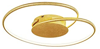 Lindby LED Deckenleuchte Joline (Modern) in Gold/Messing aus Metall, Lampe Deckenlampe Wohnzimmerleuchte