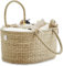 BEBE BASK Baby-Wickeltasche, handgefertigt, Bio-Seegras, luxuriöser Windelkorb, niedlicher Windelkorb für Mädchen, Wickeltasche für Babys, Jungen, Kindergarten