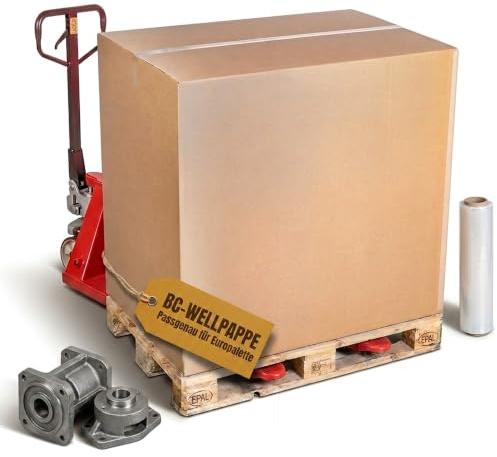 KK Verpackungen Palettenkartons 2-wellig 1180x780x1065mm | 1 Stück, Faltkarton für Europaletten mit Ladeklappe bei 500mm | Bis 40 kg belastbar | Versandkarton für schwere Gegenstände