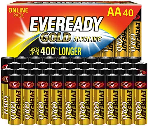 Eveready Gold Batterien AA, 40 Stück, Langlebige Batterien für Haushaltsgeräte Alkaline