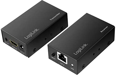 LogiLink HD0023 - HDMI-Extender-Set Full-HD (über LAN), 60m (2560x1440/60Hz), um HDMI Signale über Netzwerkkabel zu verlängern