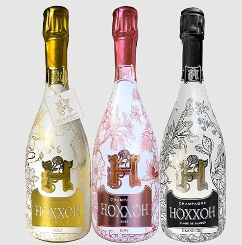 HOXXOH - Champagne Brut - Bottiglie Cuvee Uniche E Preziose TRILOGY MIX Carton of 3 Bottles