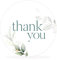 white&ivory, 50x runde Aufkleber, Sticker thank you | stilvolles Design: eukalyptus, türkis | 4cm Durchmesser | selbstklebend | Gastgeschenke für Hochzeit Taufe Geburtstag