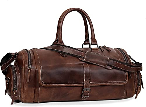 20-Zoll-Seesäcke für Herren Reisetasche aus Leder Reisetasche über Nacht Fitness-Sport-Wochenendtasche