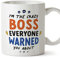 MUGFFINS Tazas para JEFA - En Inglés - Everyone warned you about - 11 oz / 330 ml - Regalo original y divertido