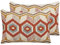 Dekokissen 2er Set mit Füllung Baumwolle Wolle bunt 40 x 60 cm Ethno Boho Majra