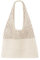 SUOSDEY gehäkelte Mesh Strand Tote Bag, Sommer Urlaub Ästhetische Strick Boho Umhängetasche für Frauen beige
