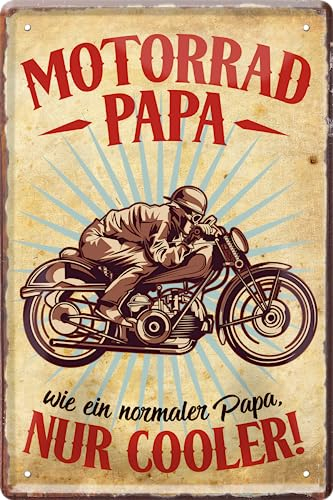 schilderkreis24 Blechschilder Kollektion 20x30cm – Lustige & kraftvolle Motorradsprüche: Deko für Biker und Geschenkideen für Motorradfans (Motorrad Papa)