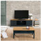 Tousmesmeubles Meuble TV 1 Porte 2 tiroirs Bois/Bleu- DARANMI - L 158 x l 40 x H 47 cm - Neuf