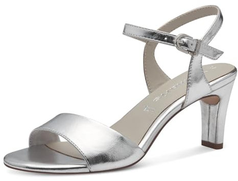 Tamaris Femme 1-28008-42 Sandales à Talon, Argenté, 37.5 EU