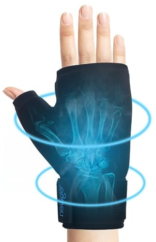 NEWGO Wrist Ice Pack, Flexible Gel Hand Ice Glove, Hot Cold Therapy, Adjustable Strap for Pain Relief of Carpal Tunnel, Arthritis, Swelling & Bruises
