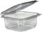 [100 Pack] Clear Plastic Hinged Take Out Containers Disposable Clamshell Food Cake Containers with Lids (5.3 x 4.9 x 2.2 inches) Best for Dessert, Cakes, Cookies, Salads, Pasta (500cc)