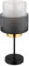 Tischleuchte Glasschirm satiniert Tischlampe Retro Beistellleuchte Gitter schwarz, gold, Metall, 1x E27 Fassung, DxH 18x40 cm