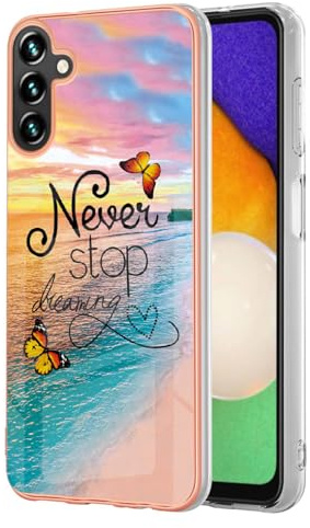 SEAHAI Hülle für Samsung Galaxy A35 5G, Bunte Muster Ultra Dünn Glänzend Weich Silikon TPU Stoßfest Handyhülle Cover Flexibel Handytasche Schutzhülle - Traum Schmetterling