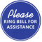PATIKIL Please Ring Bell For Assistance Sign, 4ODx0.1T Self-Adhesive Warning Sign for Business Home Door Wall Window Office Entrance, Blue Board White