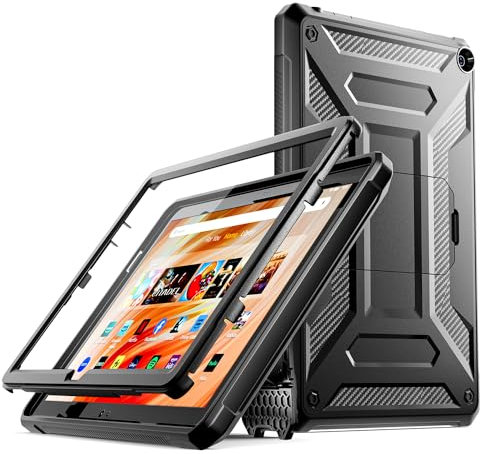 Fire HD 10 Tablet Case (13th Generation 2023 Release) - Not Fit iPad, TrendGate Lightweight Armor Series Cover Built-in Screen Protector with Stand for Kindle Fire HD 10/Kids/Kids Pro Tablet - Black