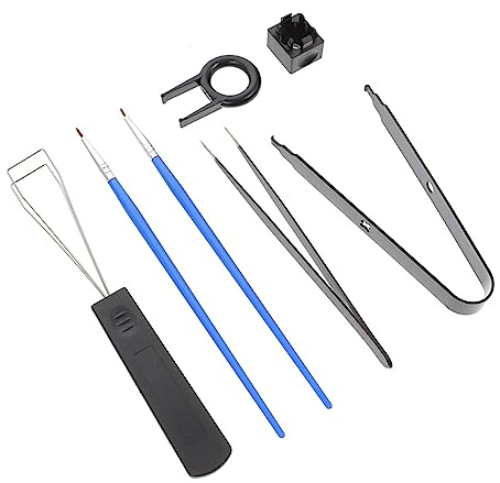 Operitacx Mechanical Keyboard Tool Kit Key Cap Puller Remover Lube Cleaning Brush Hot Swap Keyboard Accessory