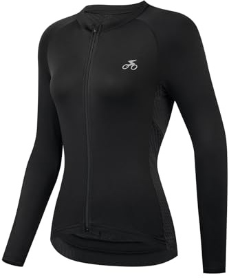 spocyclife Radtrikot Damen Kurzarm/Langarm, Fahrradtrikot Atmungsaktiv Rennrad Trikot Schnell Trocknen Fahrrad Shirt mit 3 Taschen für Frauen Outdoor Sport