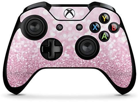 DeinDesign Skin kompatibel mit Microsoft Xbox One X Controller Folie Sticker pink Glitzer Look Glanz