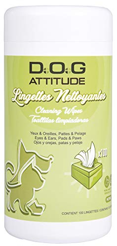 DOG ATTITUDE Lingettes Nettoyantes pour Chien x 100, Taille Unique