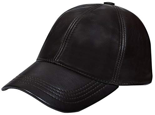 Infinity Leather Berretto da Baseball Normale con Snapback Regolabile da Golf in Vera Marrone Pelle da Uomo e da Donna