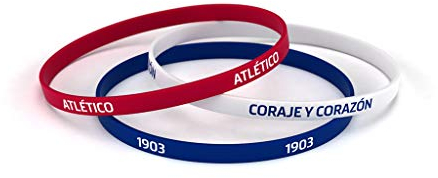 Atletico de Madrid Bracciale Classic Tricolor Standard da uomo | Bracciale in silicone | Supporta il prodotto ufficiale Materassino | ATM