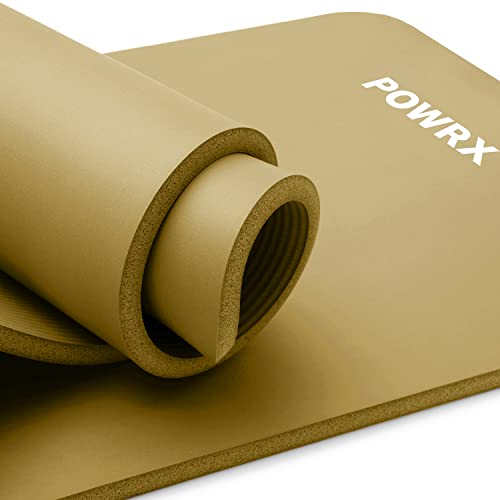 POWRX Gymnastikmatte - Fitnessmatte Rutschfest mit Tragegurt, Tasche und Übungsposter - 190 x 80 cm - Premium Sportmatte für Yoga, Gymnastik und Pilates