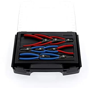 GEDORE Circlip pliers set, 8-pc., Tool set for inner and outer circlips, Straight and 90° angled, 1101-005