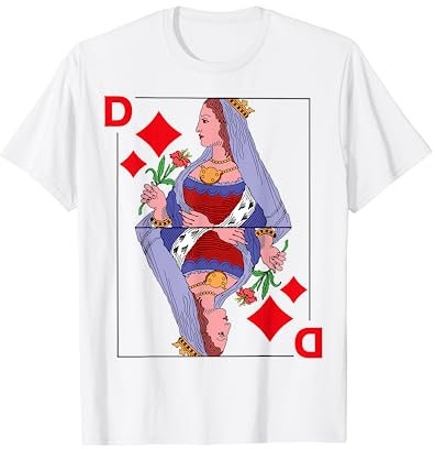 Spielkarte Dame Queen Karo Karte Kostüm Fasching Gruppen T-Shirt