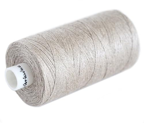 Bobine de fil en lin naturel 100 % lin Gris naturel 500 m