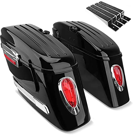 Koffer kompatibel mit Chopper/Custombike Satteltaschen+Halter SC7 CB15333