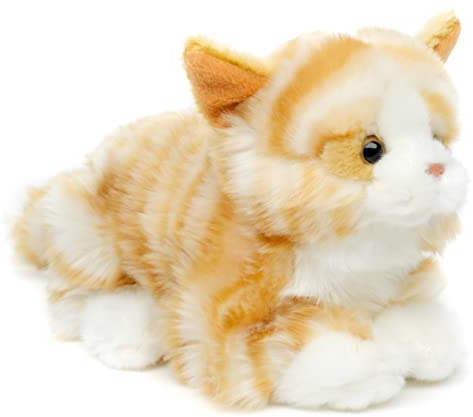 Uni-Toys - Katze braun-getigert, liegend - 20 cm (Länge) - Plüsch-Kätzchen - Plüschtier, Kuscheltier