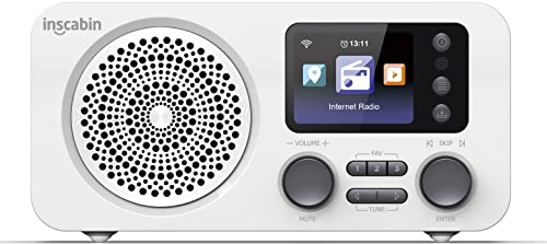 Inscabin D7 Internet DAB/DAB+ Digitalradio, Internetradio/Digitalradio mit Spotify Connect und Bluetooth (White)