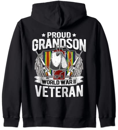 Proud Grandson Of World War 2 Veteran Dog Tags WW2 Military Kapuzenjacke