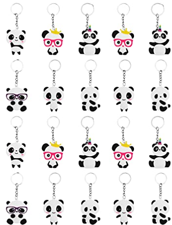 NUOBESTY Ornament Spielzeuge Panda Keychain 20Pcs Sch?ne Panda- Anh?nger- Rucksack- H?ngedekor für Kinder Schüler Geschenkschule Belohnungen Kindergartenfamilienteam Nutzung Schmuck