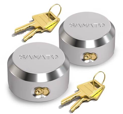 SANATO Candados de grillete oculto con llave similar, cerraduras de puerta de remolque de acero sólido para carga, cerradura de furgoneta de seguridad (2 paquetes con 4 llaves)