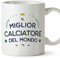 Mugffins Tazza in ceramica per CALCIATORE uomo 11 oz / 350 ml - In italiano - Miglior del Mondo - Idea regalo per compleanno, anniversario, natale, laurea