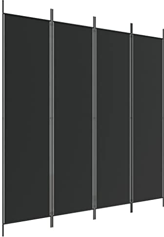 vidaXL Paravent 4-TLG. Raumtrenner Raumteiler Trennwand Umkleide Sichtschutz Spanische Wand Wohnzimmer Schlafzimmer Schwarz 200x200cm Stoff