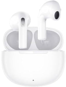QCY - T20 AilyPods Wireless Headphones with Charging Box, Bluetooth 5.3, Plain White